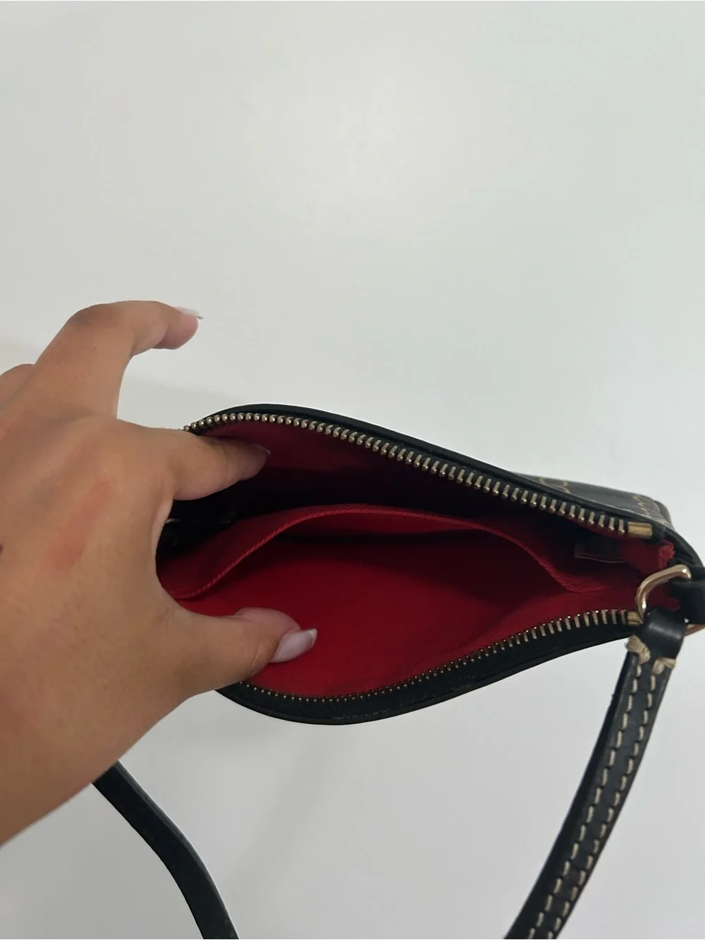 Dooney & Bourke Black Chain Print Wristlet with Disney Charms